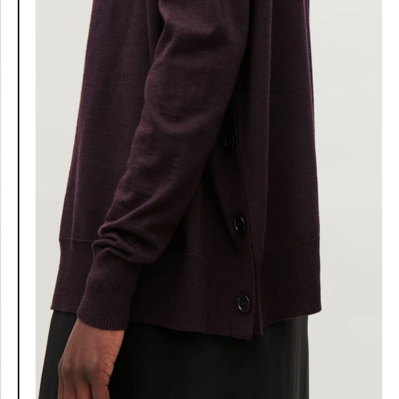 COS Side Button Merino Wool Brown Cardigan - Picture 14 of 14